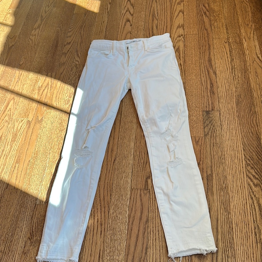 White J Brand jeans with cut out details